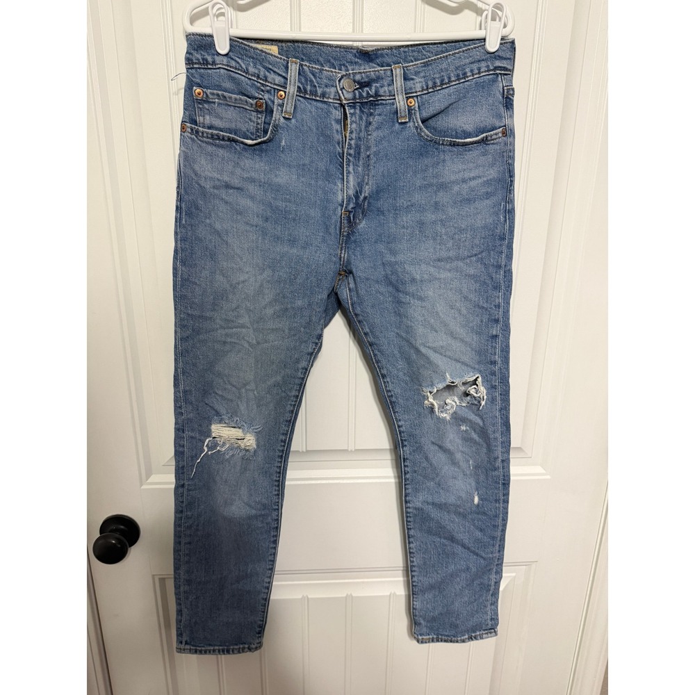 Levi's Jeans Mens 32x30 512 Slim Taper Distressed Medium Wash Denim EUC